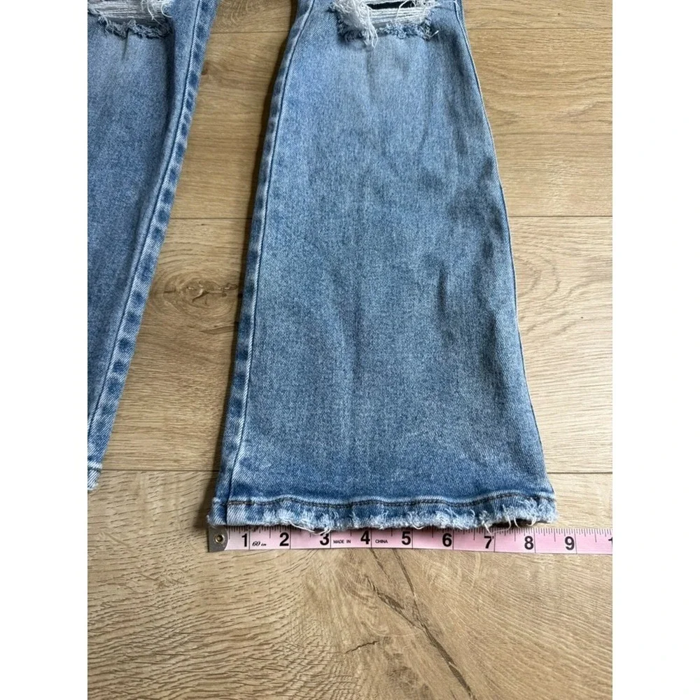 EUC Girls Flying Monkey Youth high rise boot jeans distress adjustable waist 14
